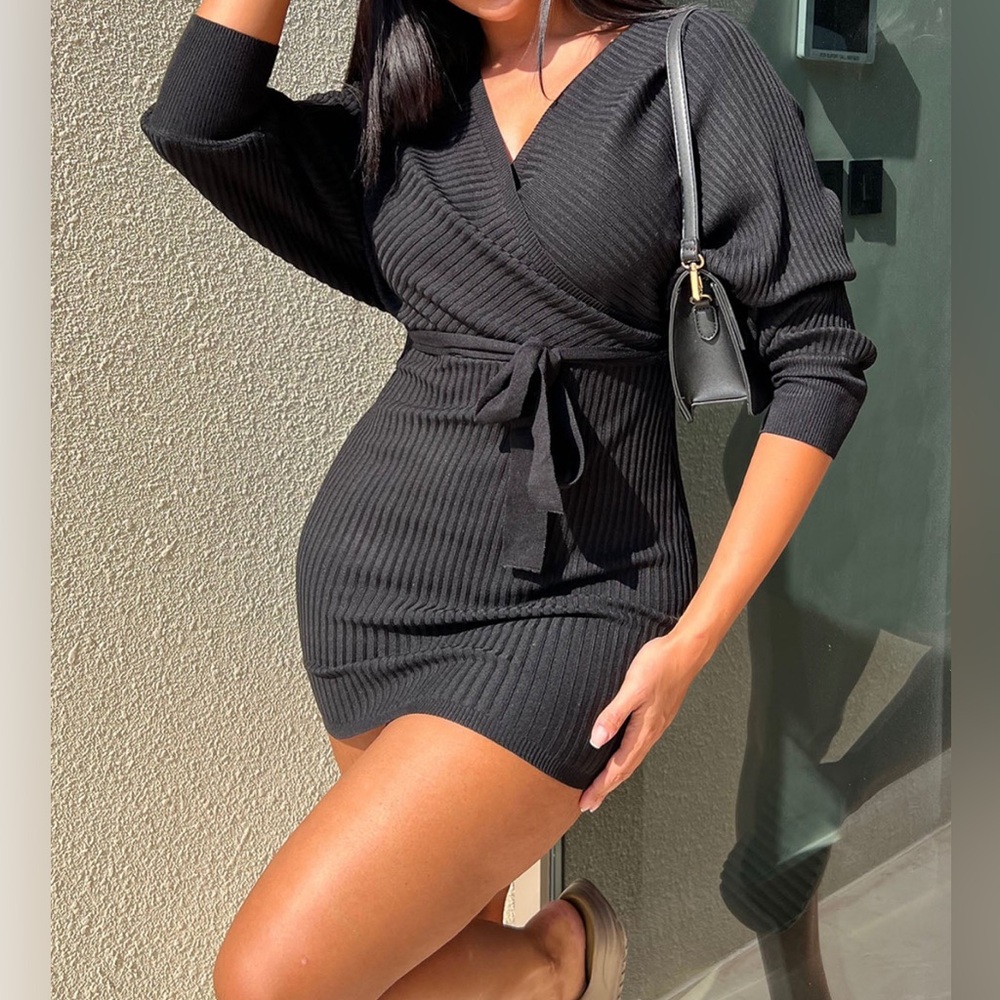 Black sweater dress